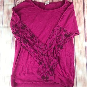 VS Pink Brand Aztec Long Sleeve Shirt
